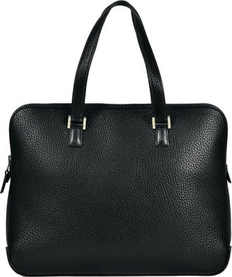 Hermès Navy Fjord Leather Briefcase Tote Bag (Pre-Owned)