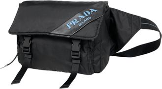 Prada Black Nylon Leather Sling Bag (Pre-Owned)