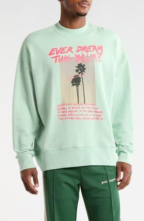 Palm Angels Palm Graphic Sweatshirt in Mint/Fuchsia at Nordstrom Rack, Size Xx-Large