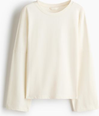 H&M Langarmshirt aus Baumwolle - White