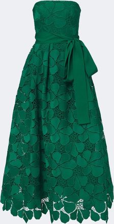 Elie Saab Bow-detail guipure lace bustier gown