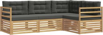 vidaXL Conjunto De Sof&aacute;s De Exterior 4 Uds. Blanco Y Antracita Vidaxl