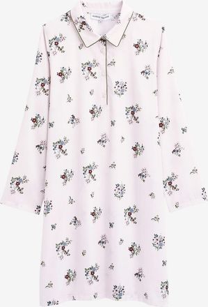 Laurence Tavernier Exquisites Nachthemd aus Satin-Cr&ecirc;pe mit Blumenmuster