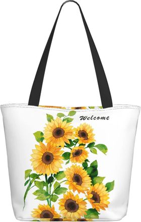AOOEDM Welcome Sunflower Autumn Ladies Shopping Bag 13x11x7in.The Perfect ValentineS Day Gift.It Is The Best ValentineS Day Gift For Mom, Daughter, Wife,Etc