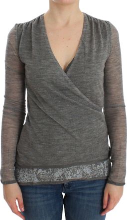 Ermanno Scervino Wool Blend Stretch Long Sleeve Womens Sweater