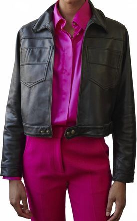 Jakett Hyden Burnished Leather Jacket In Black