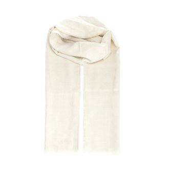 Max Mara Monogram Wool Stole - female - Max Mara - Winter Scarves - White - ONE SIZE - Accessories
