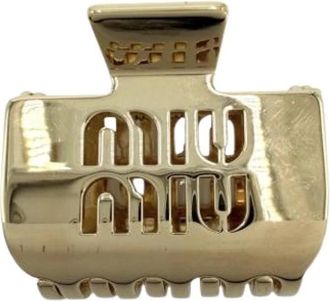 Miu Miu Pre-owned Hair Clip - Dames - Vintage Accessoires - Beige - ONE Size - Vintage