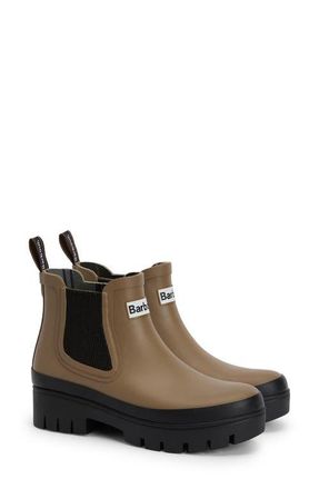 Barbour Halton Waterproof Chelsea Rain Boot in Military Brown/black at Nordstrom, Size 10