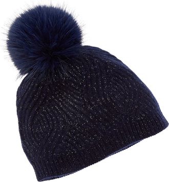 Sofiacashmere Sofiacashmere Lurex Wave Rib Cashmere Hat