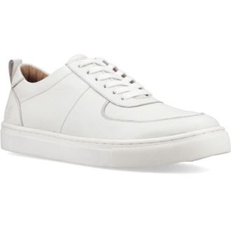 Hush Puppies Ciro Leren Heren Witte Sneakers