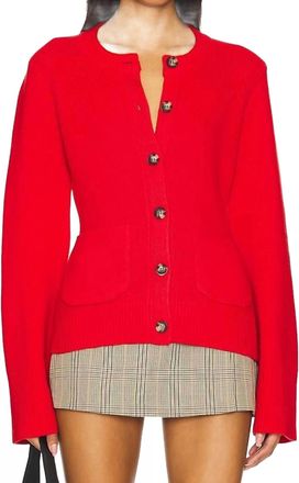 Pistola Denim Dani Cardigan In Rouge