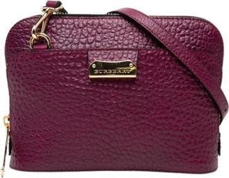 Burberry Pre-owned Harrogate Schoudertas - Dames - Vintage Schoudertas - Paars - ONE Size - Leer - Vintage