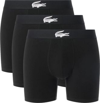 Lacoste Underwear Mens Black Stretch Jersey Boxer Briefs 3-Pack GBO3779