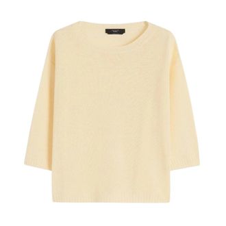 Max Mara Ronde hals gebreid - Dames - Ronde hals truien - Geel - M - Truien & Vesten