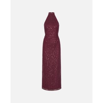 Rotate Maxi Jurk met Draping - Dames - Feestkleedjes - Rood - 2XS - Kleedjes
