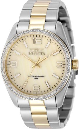 Invicta Specialty 50135 Dames Horloge - Quartz Uurwerk - Roestvrij Staal met gouden Wijzerplaat - 38mm
