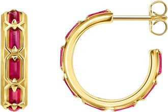 Thomas Sabo Thomas Sabo - Oorbellen met krokodillenleren textuur - Dames - Accessoires - Geel - Maat: ONE Size
