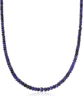 Ross-Simons Sapphire Bead Necklace With Sterling Silver