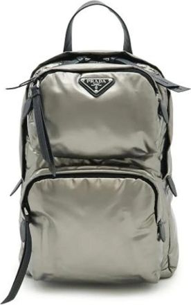Prada Pre-owned Nylon Rugzak - unisex - Vintage Rugzakken - Grijs - ONE Size - Nylon - Vintage