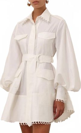 Zimmermann Illuminate Utility Mini Dress In White