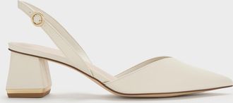 Charles & Keith Katarina Trapeze Heel Slingback Pumps
