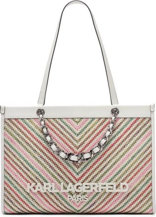 Karl Lagerfeld Savoie Chevron Raffia Tote in Multi Combo at Nordstrom