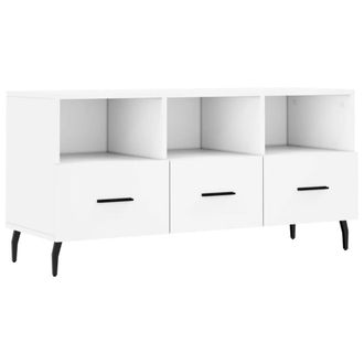 Berkfield Home TV Cabinet White 102x36x50 cm Engineered Wood | Size: 102 x 36 x 50 cm