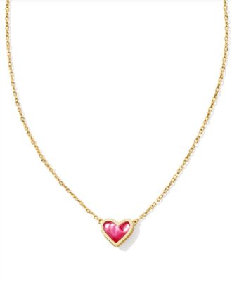 Kendra Scott Womens Framed Ari Heart Short Pendant Necklace In Gold Azalea Illusion