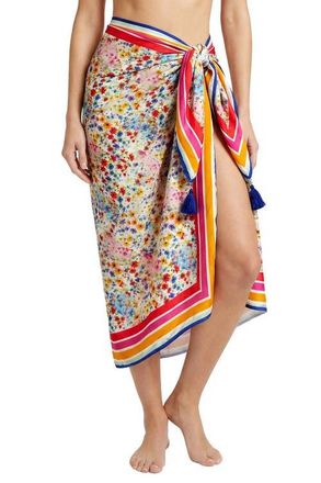 Change of Scenery Melanie Border Print Pareo Cover-Up in Wildflower Patch at Nordstrom