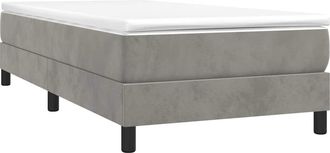 vidaXL Vidaxl - Estructura De Cama Sin Colch&oacute;n Terciopelo Gris Claro 90x200 Cm