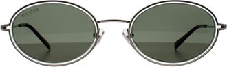 Gucci Oval Womens Silver Grey GG1980S Metal - One Size
