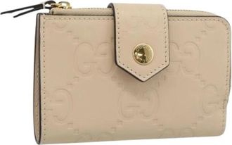 Gucci Pre-owned GG Canvas Portemonnee - Dames - Vintage Accessoires - Beige - ONE Size - Leer - Vintage