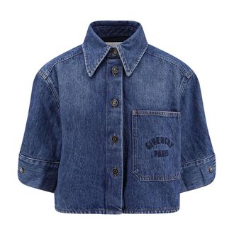 Givenchy Dames, Blouses & Shirts, Blauw, Maat: XS Katoen