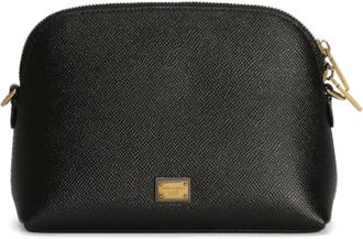 Dolce & Gabbana Tassen, Dames, Zwart, ONE Size, Katoen, Zwarte Mini Tas met Kettingriem