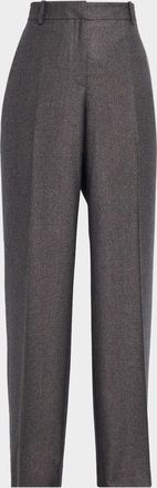 Lafayette 148 New York Gates Straight-Leg Wool Twill Pants