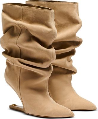 Balmain No Wedge suede ankle boots in Beige at Nordstrom, Size 39