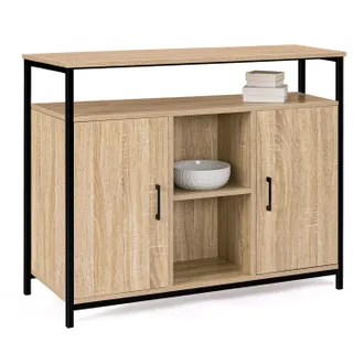 IDMarket Credenza A 2 Ante Con Ripiano Dal Design Industriale Detroit