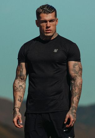 Siksilk Mens Black Muscle Fit T-Shirt XXL