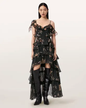 AllSaints Sienna Ruffle Maxi Dress