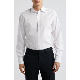 Hickey Freeman Modern Fit Pima Cotton Dress Shirt in White at Nordstrom, Size 15.5 - 32
