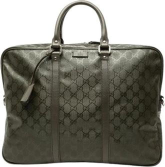 Gucci Pre-owned Aktetas - Heren - Vintage Handtas - Groen - ONE Size - Leer - Vintage