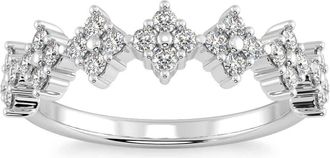 Pompeii3 1/2Ct TW Round Cut Diamond Wedding Ring 14k Gold Stackable Band Lab Grown