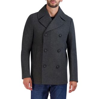 Cole Haan Double Breasted Peacoat in Charcoal at Nordstrom Rack, Size Xx-Large
