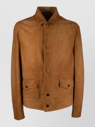 Prada collared coat long sleeves front pockets