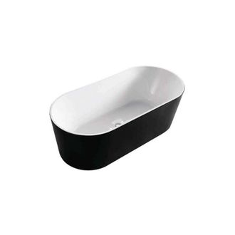 Sanita Sanita - Cleo - Ba&ntilde;era Isla - Ba&ntilde;era De Dise&ntilde;o Y Comodidad - Acr&iacute;lico - F&aacute;cil Mantenimiento - Blanco Y Negro Mate - 70x140x58cm