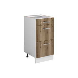 Vicco Mueble Bajo De Cocina R-line, Roble Artesanal, 40 Cm Con Cajones, Sin Encimera Vicco