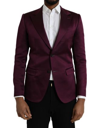 Dolce & Gabbana Bordeaux Satijnen Blazer Slim Fit