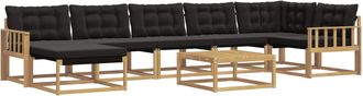 vidaXL Conjunto De Sof&aacute;s De Exterior 8 Uds. Blanco Y Negro Vidaxl
