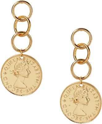 Ettika 18K Plated Coin Drop Earrings